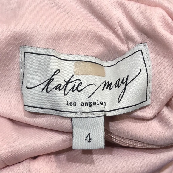 Katie May Rose Intrigue Gown 4 Blush Pink Bow Low Cut Back Maxi Dress - Picture 6 of 10